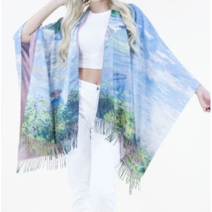 PONCHO PAISAJE AZUL