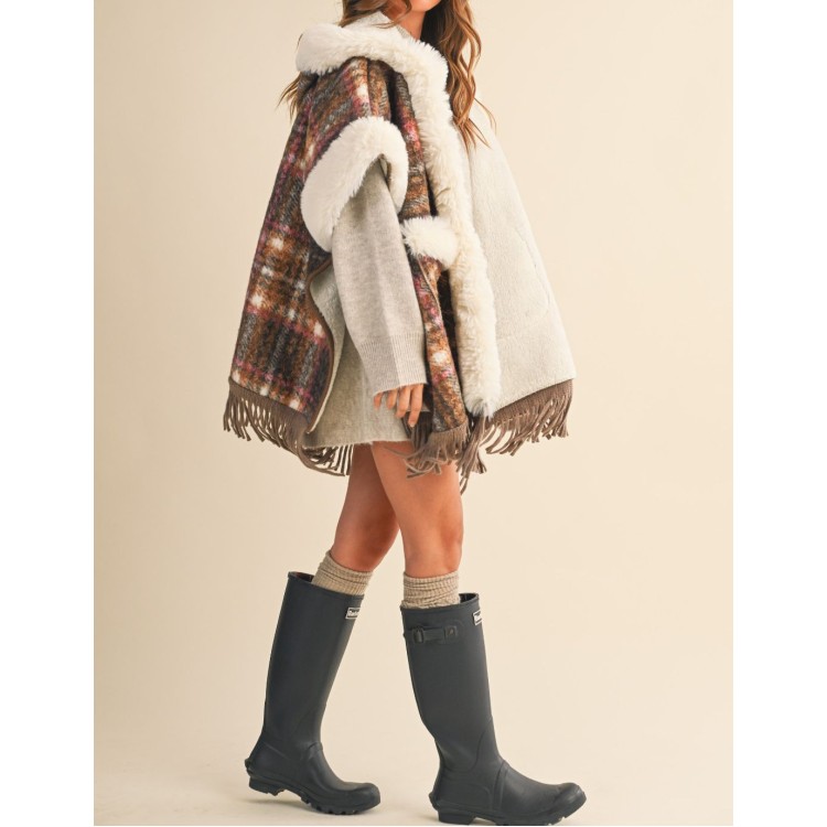 PONCHO TARTAN PELUCHEPONCHO TARTAN PELUCHE