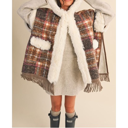 PONCHO TARTAN PELUCHEPONCHO TARTAN PELUCHE