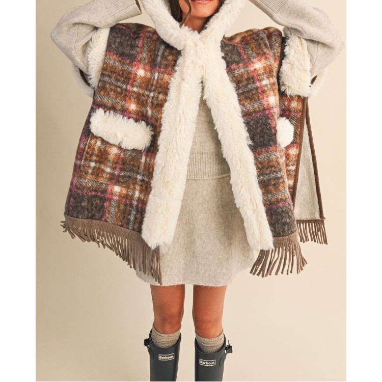 PONCHO TARTAN PELUCHEPONCHO TARTAN PELUCHE