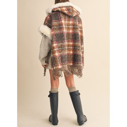 PONCHO TARTAN PELUCHEPONCHO TARTAN PELUCHE