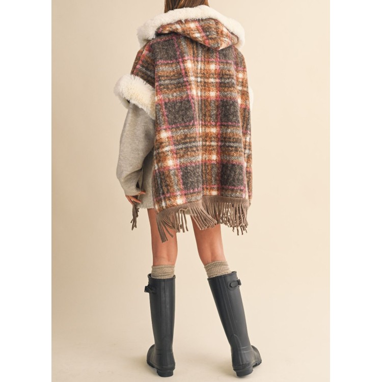 PONCHO TARTAN PELUCHEPONCHO TARTAN PELUCHE