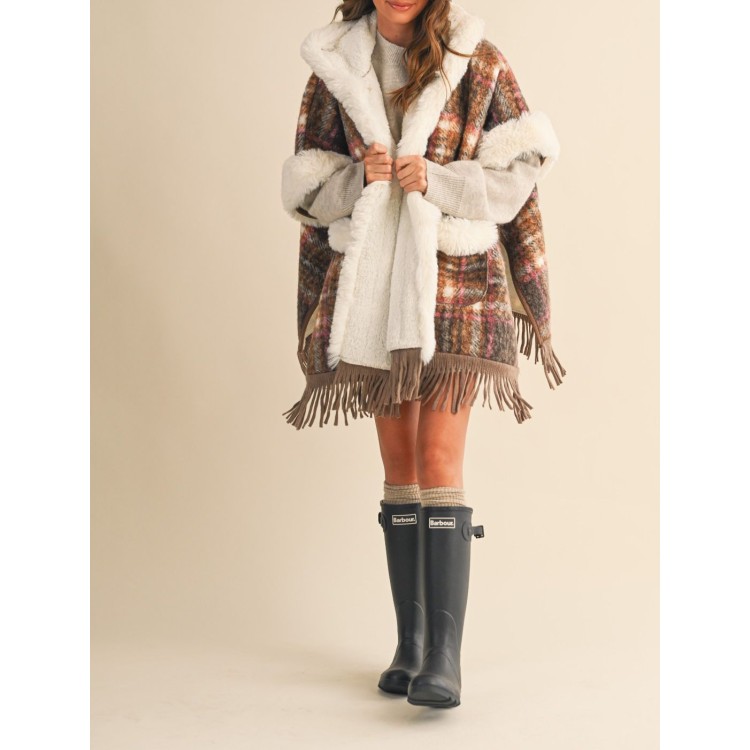 PONCHO TARTAN PELUCHEPONCHO TARTAN PELUCHE