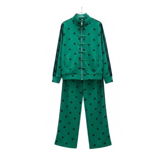 SET PANTS VERDE POLKA