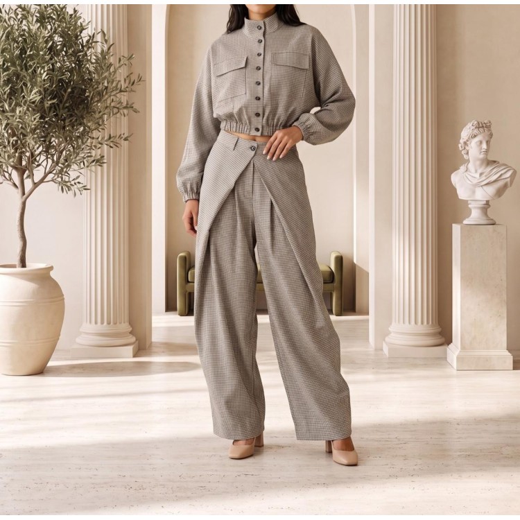 SET BEIGE VICHY