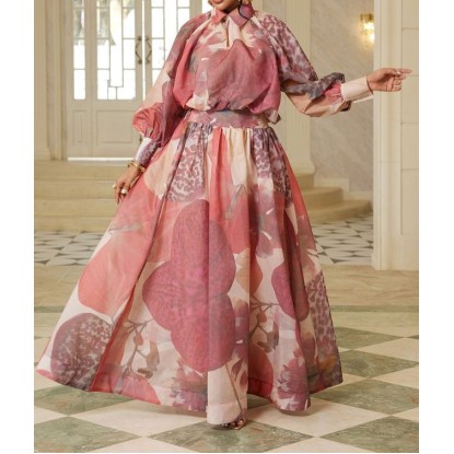 SET CORAL MAXIFALDA ESTAMPADO