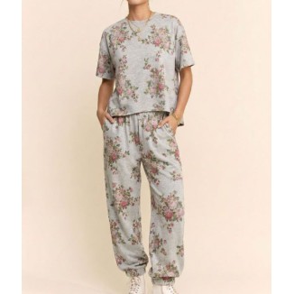 SET FLORAL GRIS