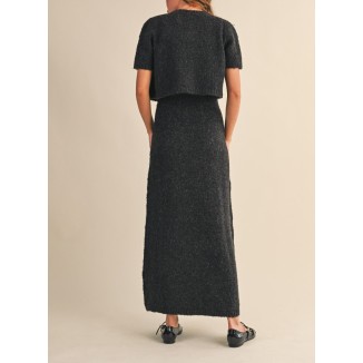 SET VESTIDO LARGO GRIS