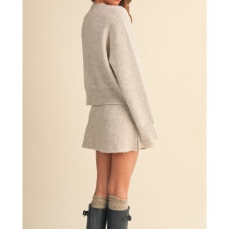 SET DE PUNTO BEIGE FALDA