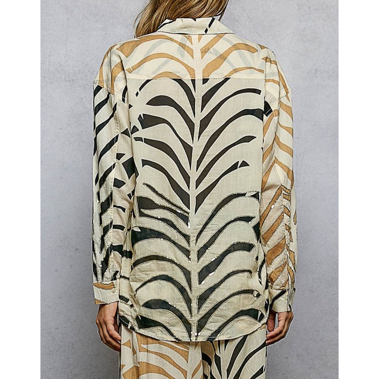 SET BLUSA PANTALON CAFE ZEBRA