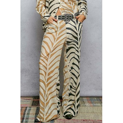 SET BLUSA PANTALON CAFE ZEBRA