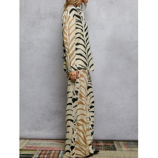 SET BLUSA PANTALON CAFE ZEBRA