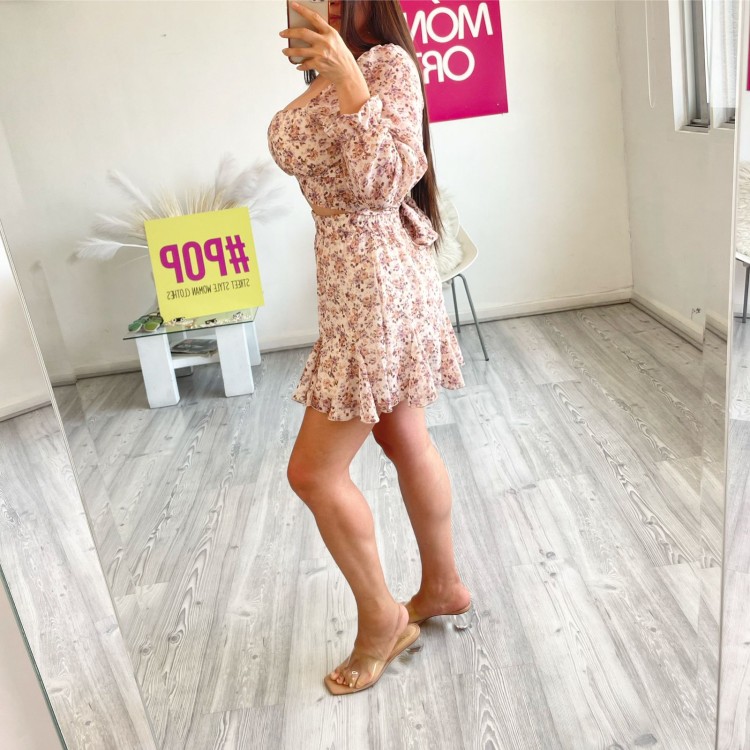 SET FLORAL PALO ROSA