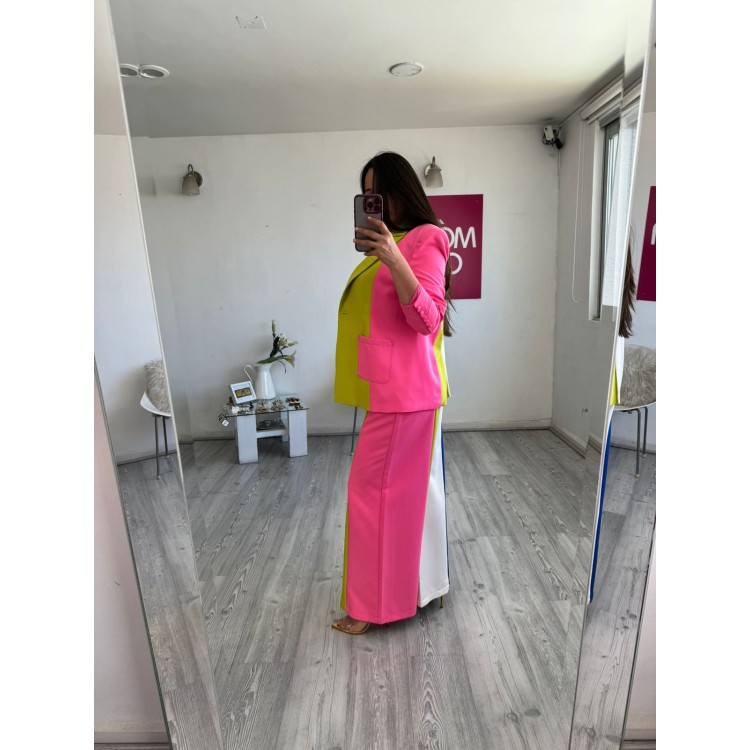 SET BLAZER BLOQUES ORO 