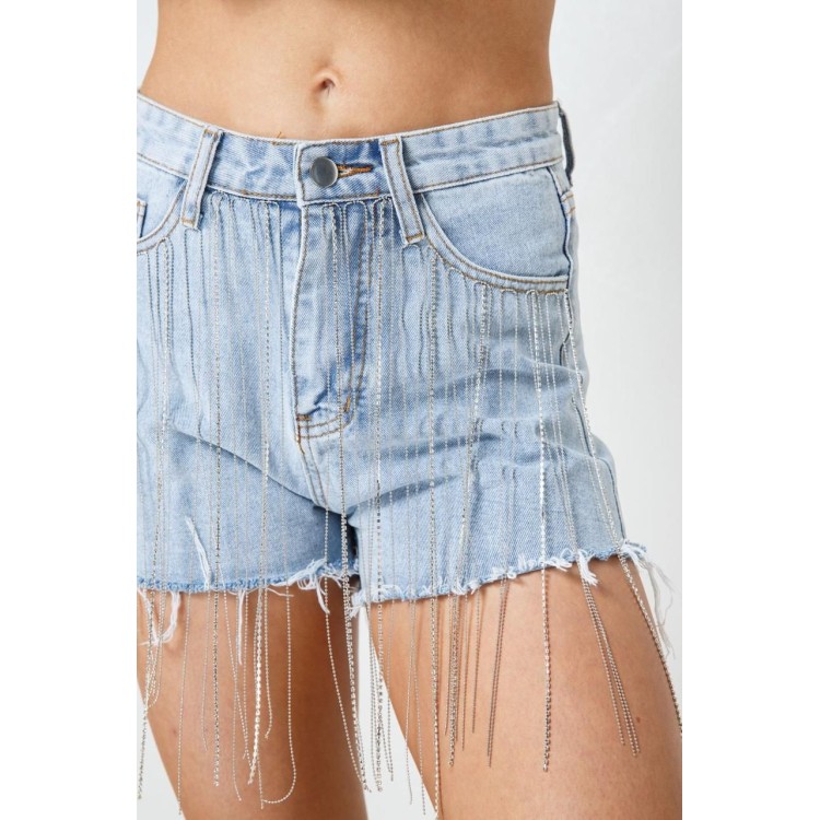 SHORT DENIM CLARA FLECOS CRISTAL