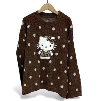 SWEATER PUNTOS CAFÉ KITTY