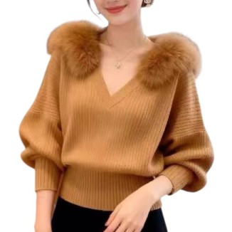 SWEATER CAMEL CUELLO PELUCHE