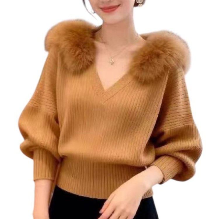 SWEATER CAMEL CUELLO PELUCHE