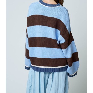 SWEATER RAYAS AZUL/CHOCOLATE