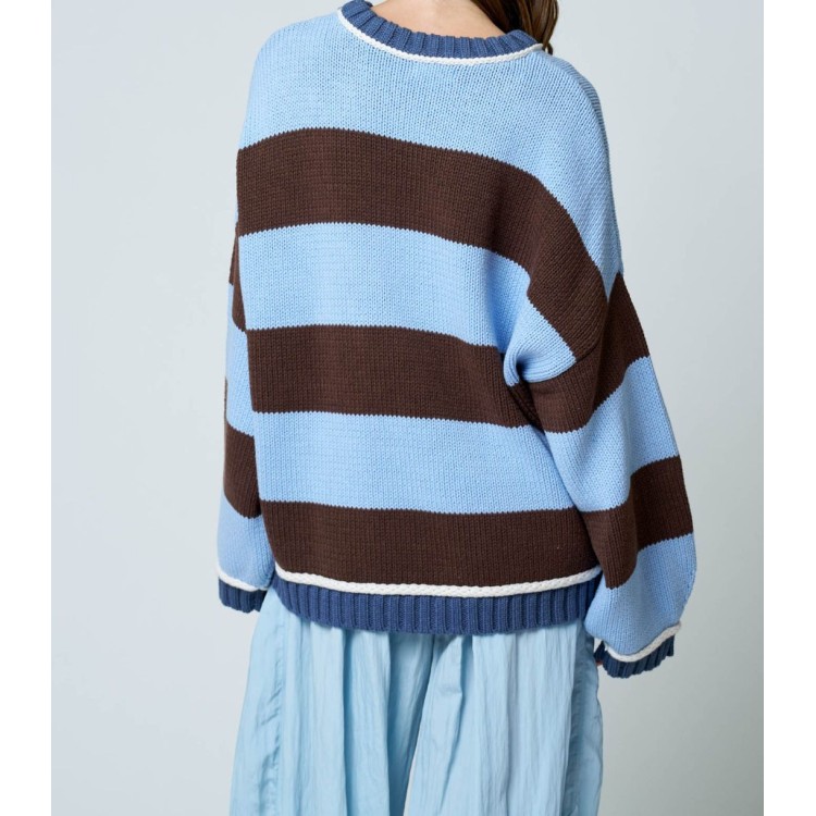 SWEATER RAYAS AZUL/CHOCOLATE