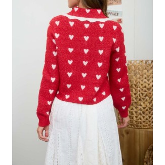 SWEATER ROJO CORAZONES