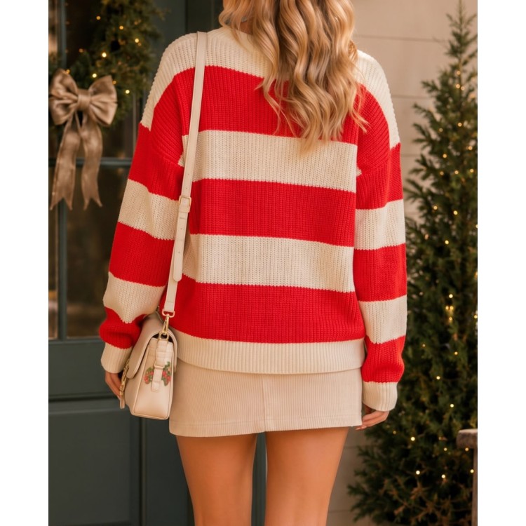 SWEATER ROJO FRANJAS