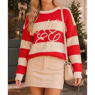 SWEATER ROJO FRANJAS