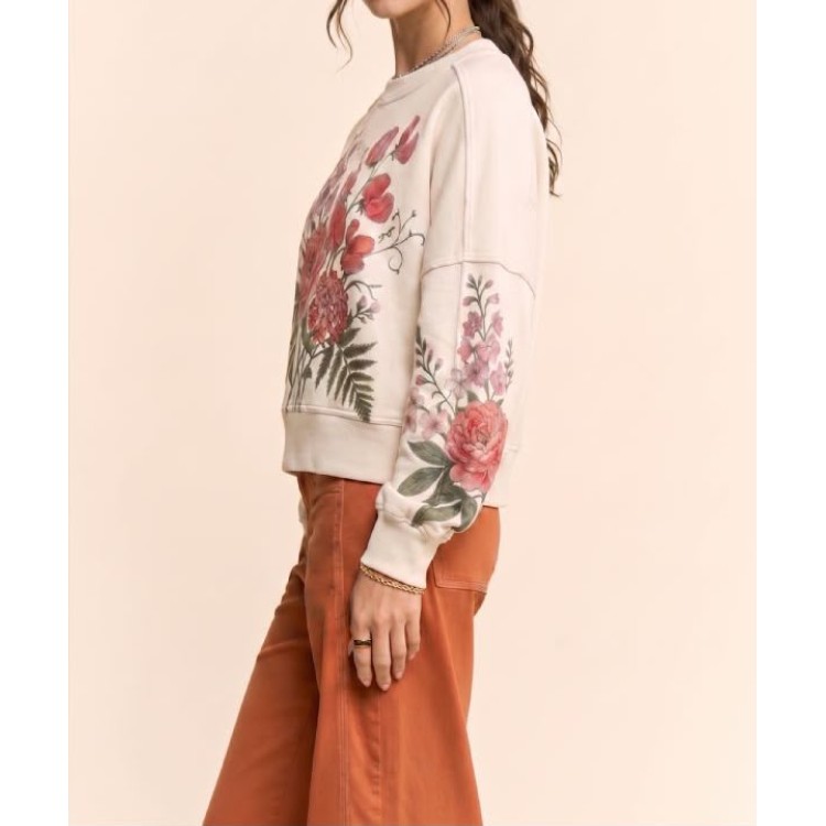 SWEATER BEIGE FLORES