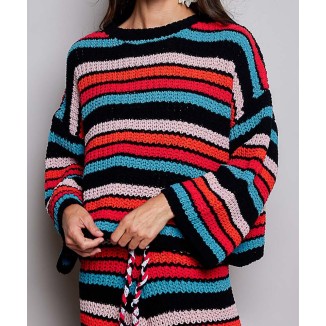 SWEATER MULTICOLOR RAYAS DE PUNTO