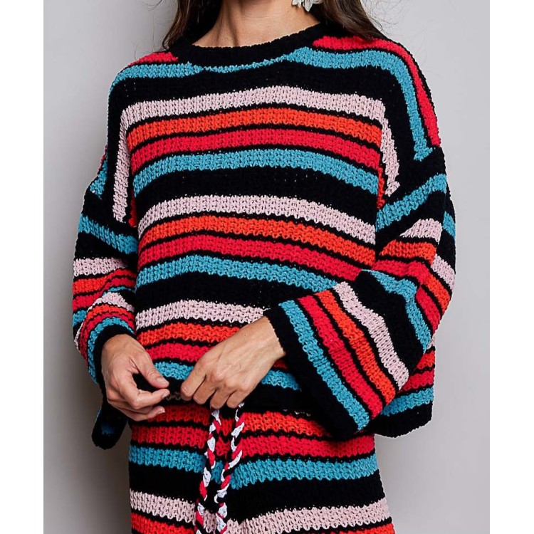 SWEATER MULTICOLOR RAYAS DE PUNTO