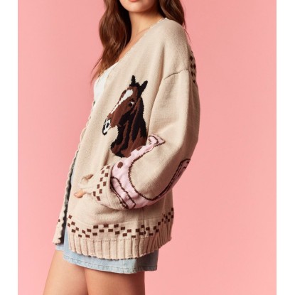 SWEATER BEIGE CABALLOS