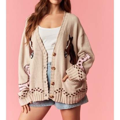 SWEATER BEIGE CABALLOS