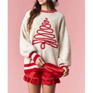 SWEATER BEIGE ARBOL NAVIDAD