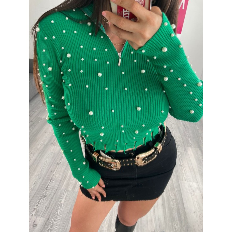 SWEATER LIGERO PERLAS VERDE