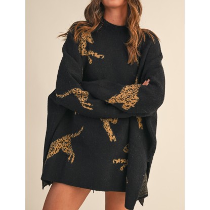 SWEATER NEGRO LEOPARDO