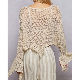 SWEATER CREMA TEJIDO PICOS