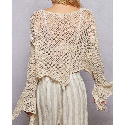SWEATER CREMA TEJIDO PICOS