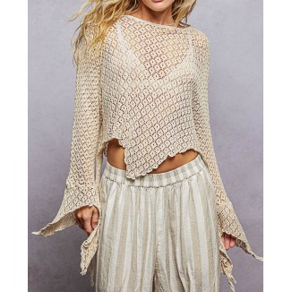 SWEATER CREMA TEJIDO PICOS