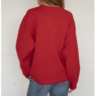 SWEATER ROJO BOTONES