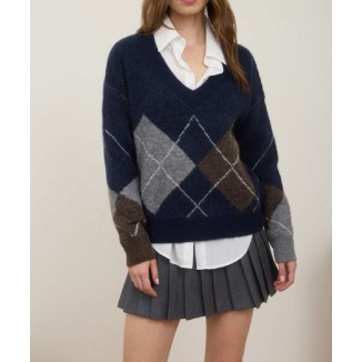 SWEATER AZUL MARINO ROMBOS