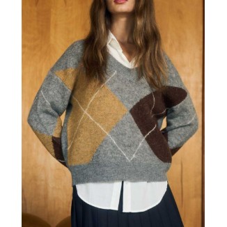 SWEATER GRIS ROMBOS