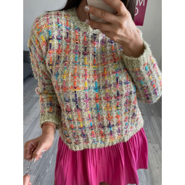 SWEATER MULTIBEIGE TWEED