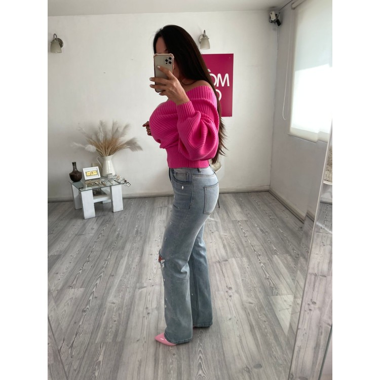 SWEATER BICOLOR ROSA LIGHT