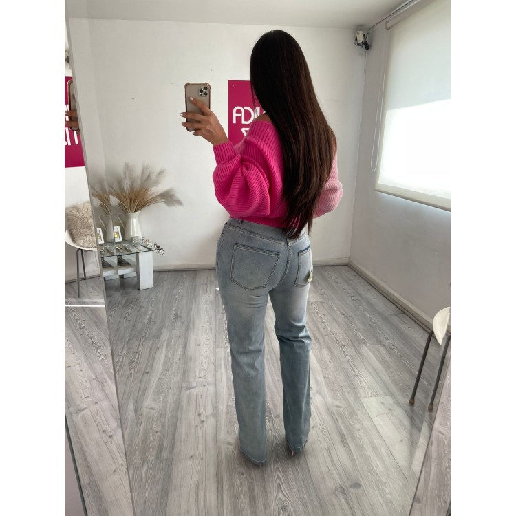 SWEATER BICOLOR ROSA LIGHT
