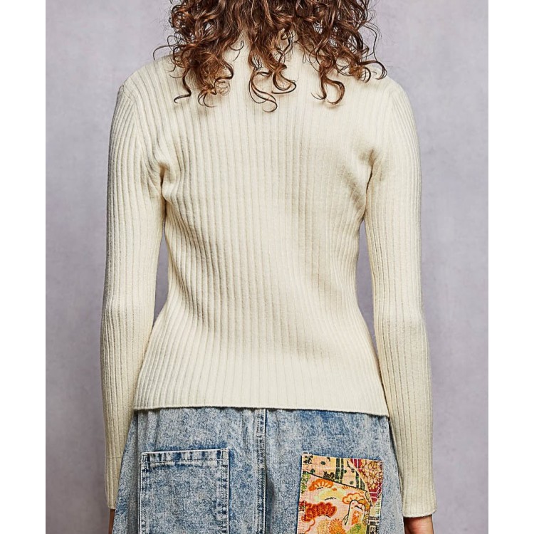 SWEATER IVORY MANGA LARGA
