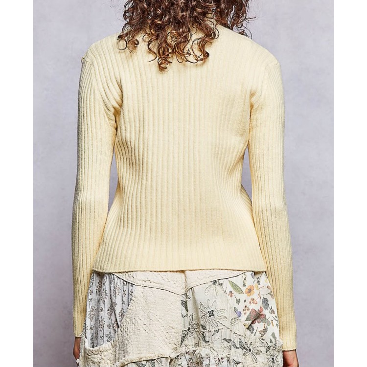 SWEATER VAINILLA MANGA LARGA