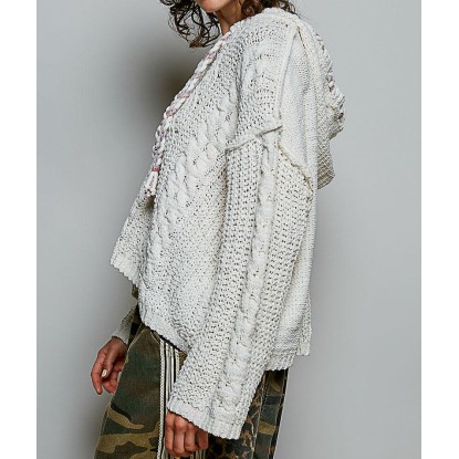 SWEATER CREMA PUNTO GRUESO