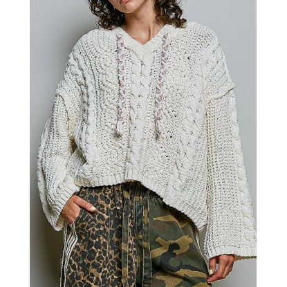 SWEATER CREMA PUNTO GRUESO