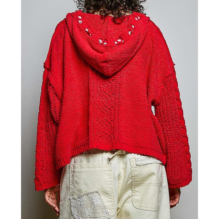 SWEATER ROJO PUNTO GRUESO