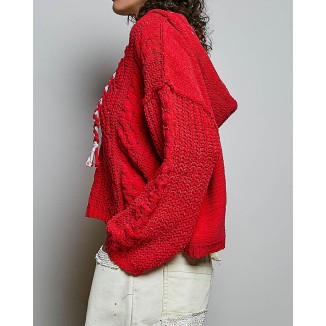 SWEATER ROJO PUNTO GRUESO
